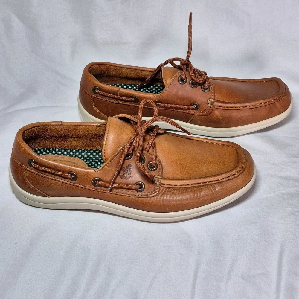 SAS Decksider old sand color mocassin boat shoes mens 8 Medium NEW‎